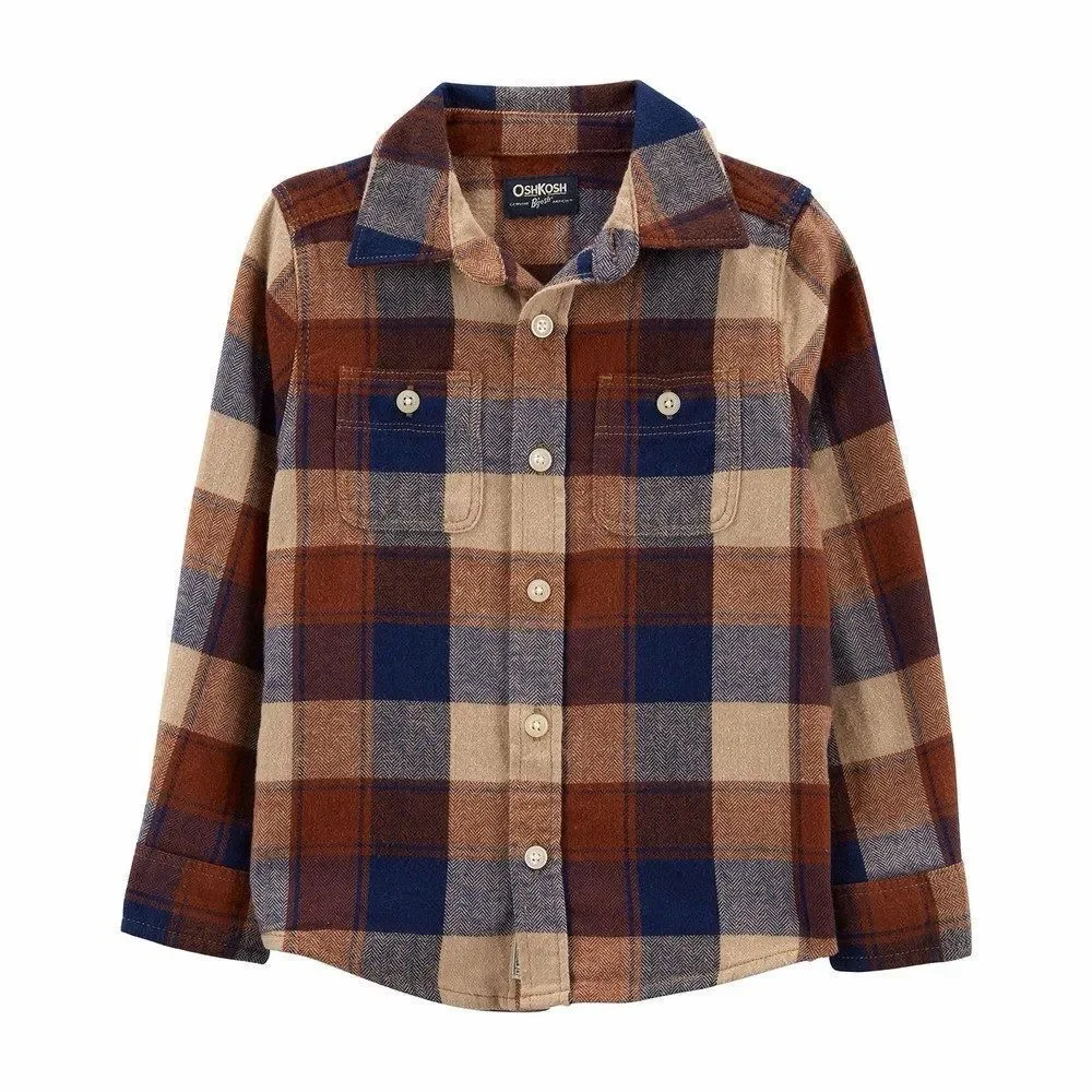 ✨Oshkosh B’gosh Button-Front Plaid Flannel Sz 3T Shirt✨